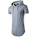 Keybur Mens Hipster Hip Hop Short Sleeve Hoodies Side Zipper longline Pullover shirts
