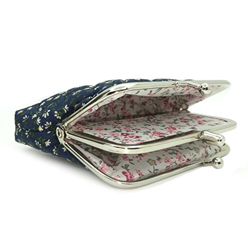 Cute Floral Buckle Coin Purses Vintage Pouch Kiss-lock Change Purse Wallets (11) - Thumbnail 5
