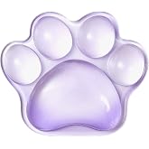 Cat Paw Mouse Wrist Rest, Clear Gel Mouse Wrist Support Pad, Purple Cute Ergonomic Wrist Cushion for Mouse, Soft Transparent Computer Mouse Wrist for Computer Laptop Office Home School(Purple)