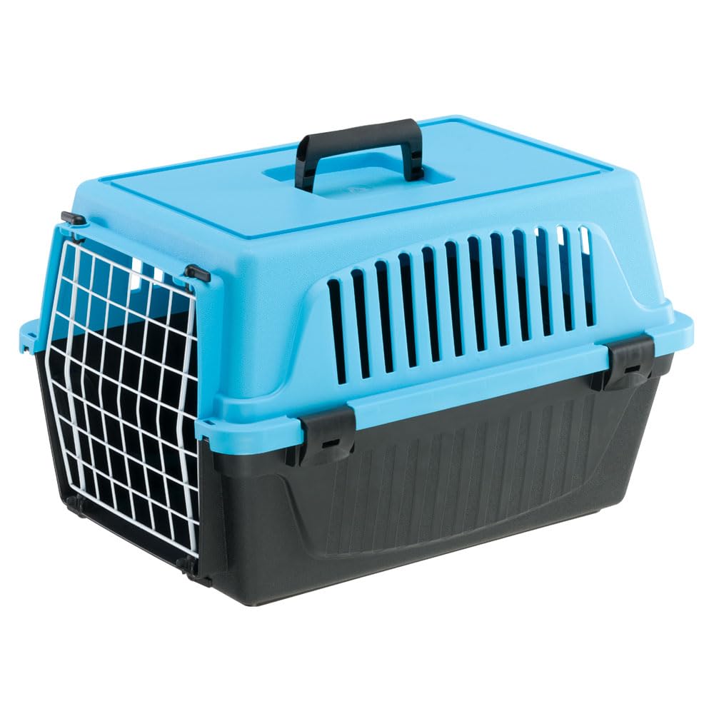 Ferplast Cat Carrier Small Dog Carrier, Secure, Practical, Easy to Clean, Durable Pet Dog/Cat Travel Box Cage up to 5 Kg. 48 x 32.5 x h 29 cm. Blue — image 1