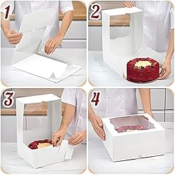 10 Inch Cake Box with Cake Boards Set 20pcs 10x10x5