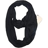 Ulalaza Infinity Scarf with Hidden Zipper Pocket Lightweight Travel Wrap for Women Girls