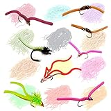 SAMSFX Squirmy Wormy Fly Tying Materials for San Juan Flies Fishing Worm Body Trouts Floating Assortment