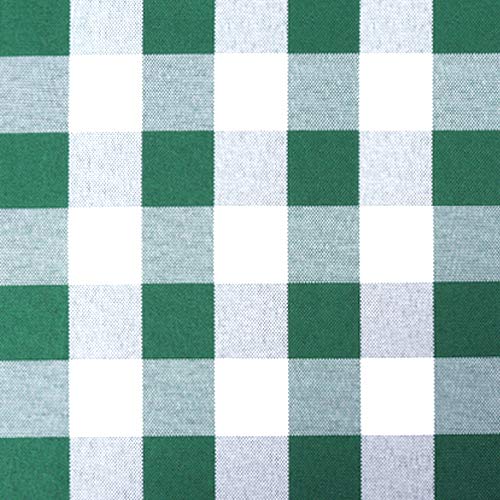 Waysle 70-Inch Round Tablecloth, 100% Polyester Washable Table Cloth for Circular Table, Green and White Checker