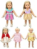 XADP Different Style Doll Clothes Outfits Baby Doll Clothes For 14-16 Inch American Girl Dolls,Set of 5