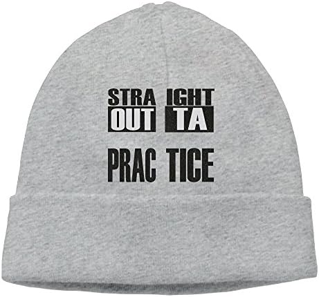 SADCPO Straight Outta Practice Unisex Cool Beanie Watch Cap Fashion Ski Cap Warm Slouchy Beanie Ash