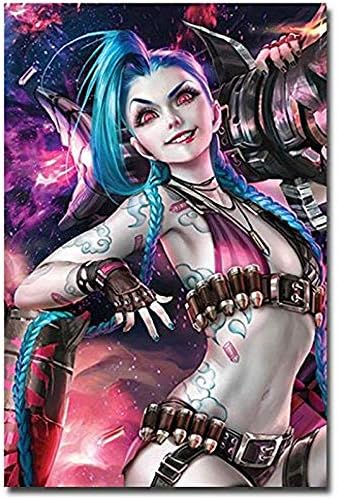 PALOMA NIEVES Lawrence Painting League Of Legend Heroes Jinx The Loose Cannon Lol Game Art Canvas Poster Print Wall Picture For Living Room Decor