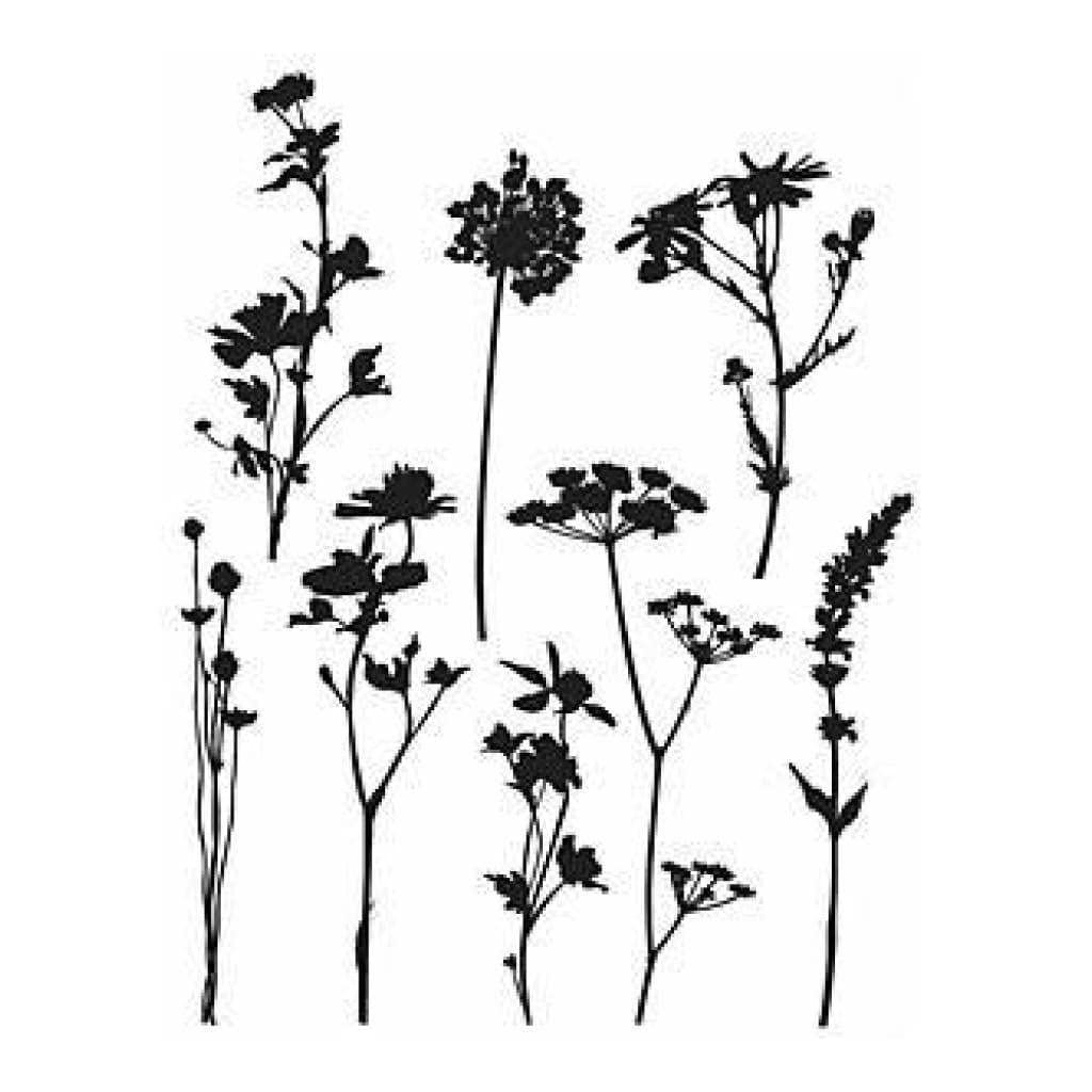 Stampers Anonymous CMS253 Tim Holtz Cling Stamps 7-inch X 8.5-inch Wildflowers