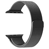 Smart Watch Band, Penom Fully Magnetic Closure Clasp Stainless Steel Bracelet Strap for smart watch Sport & Edition 38mm - Black
