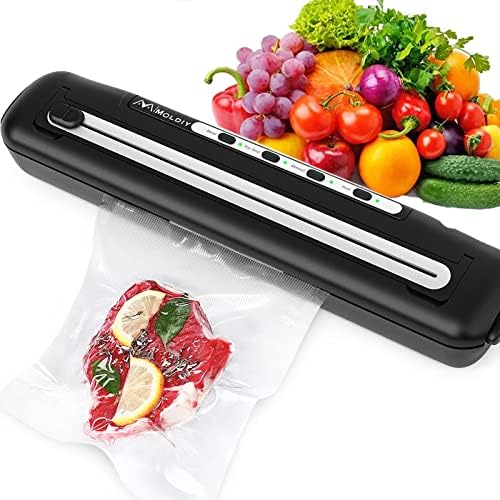 Moldiy Food Saver Vacuum Sealer, Super Compact Food Vacuum Machine with Cutter Meat Vacuum