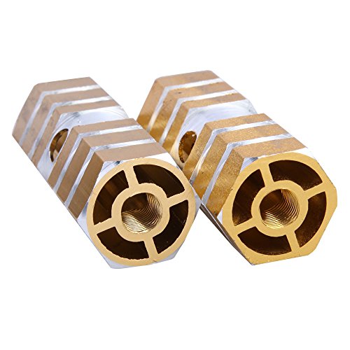 XH 2pcs Axles Aluminum Alloy Stunt Foot Pegs Pedal for BMX Bicycle Cycling (Golden)