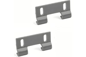 Auaurly 2 PCS Gray Plastic Shower Door Bottom Hook Guide with Spacer,2" Hole Center Spacing,M 6191 Panel Guide Clip