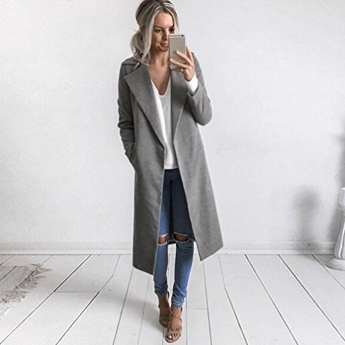 image for Tsmile Fashion Women Long Jacket Winter Wool Hooded Coat Casual Trench