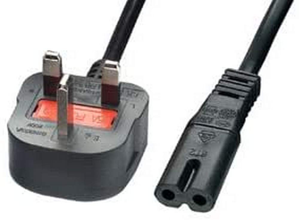 LINDY Mains Power Lead (Fig. 8) UK 3 Pin Plug Black 2m