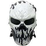 Thiroom Full Face Tactical Airsoft Paintball Cosplay Mask with Metal Mesh Eye Protection M06 Will-o'-the-wisp for Airsoft/BB Gun/CS etc