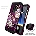 Hocase Galaxy S9 Case w/Unique Flower Pattern Design, Sturdy 3-Piece Heavy Duty Shockproof Protection Hard Armor Cover Rubbery Protective Case for Samsung Galaxy S9 2018 - Royal Purple