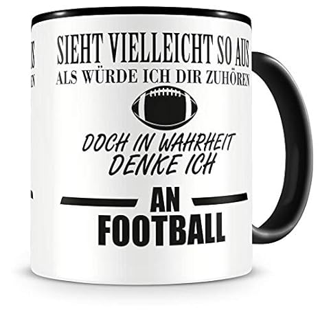 Samunshi® Ich denke an Football Tasse Kaffeetasse Teetasse Kaffeepott Kaffeebecher Becher