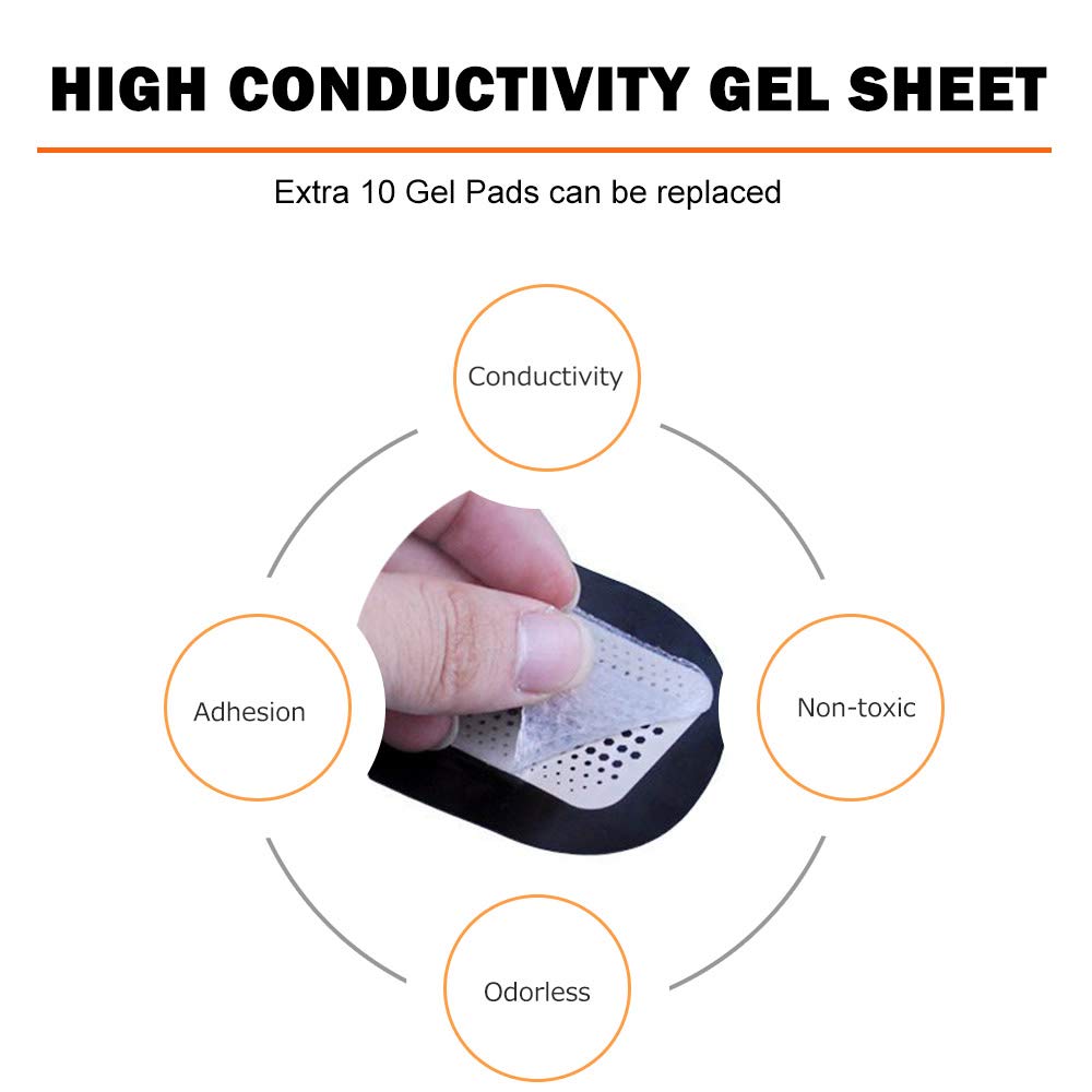 WONIU Muskelstimulation Elektrostimulation EMS Trainingsgerät Professionelle USB Aufladen Fettverbrennung Massage-gerät Elektrostimulatoren für Damen Herren (Schwarz)