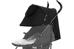 TOPOQ Universal Stroller Sun Shade Cover Stroller Canopy Awning for Pushchair Pram Baby Buggy Parasol Sun Umbrella with Pockets Mesh Window Adjustable Retractable