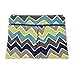 Logan + Lenora Wet + Dry Diaper Clutch - Carry Wipes, Diapers, Creams, Cloth Pads, Breast Pads, or Toiletries - Cloth Diaper Wet Bag with Dry Pocket - Made in USA - Waterproof - Chevron (Blue ZOOM)