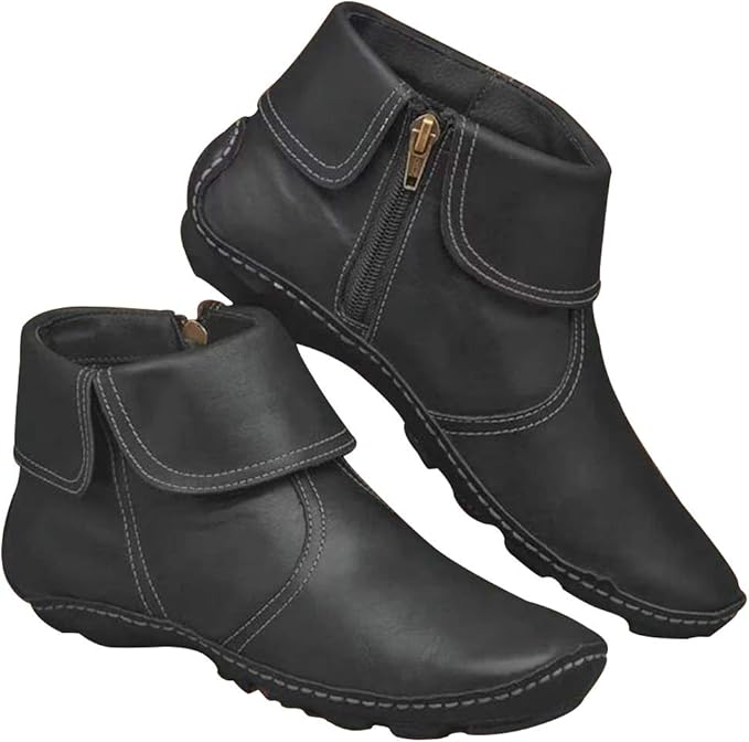 Newest Walking Support Leather Booties