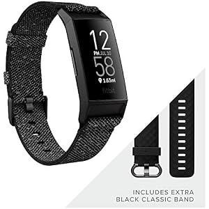 Fitbit Charge 4 fitness and Activity Tracker with Built-In Gps, Heart Rate, Granite, One Size