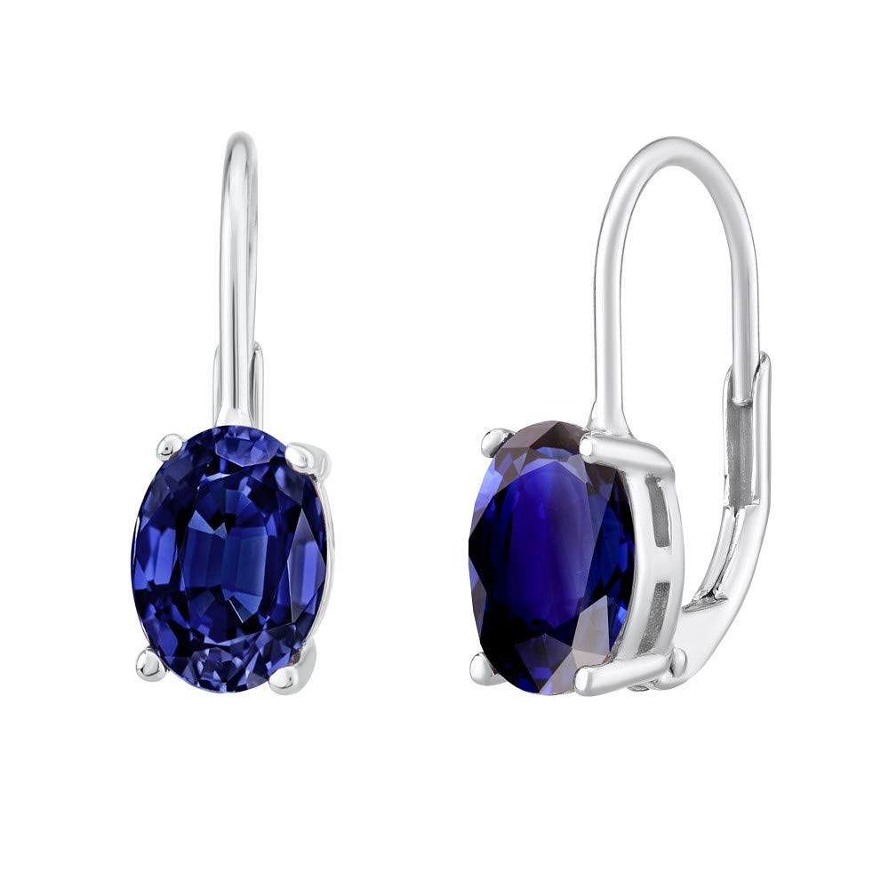 SILVEGO LPS0591S Women 925 Sterling Silver Earrings with Synthetic Sapphire