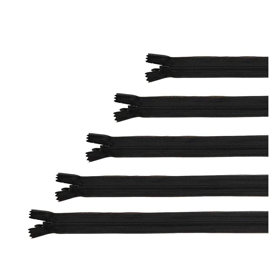 Invisible Zipper Closed, 5 Sizes and 20 Colors #3, Fine Zipper, Elegant and Discreet for Sewing on Clothes, Dresses, Skirts, Sewing Zipper, (Assorted 5 50 Units, 332)