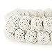 BEADNOVA 8mm Color Lava Beads Natural Crystal Stone Gemstone Round Loose Energy Healing Beads for Jewelry Making (8mm, 48-50pcs, White)