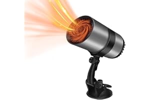 COLODAY 2 In 1 Portable Car Heater and Fan, 2026 New 360° Rotation Plug-in Space Car Heaters for Vehicle for Winter, Upgrade 12V Fast Heating Car Defroster Windshield Heater All-Weather Use (1, Black 12V)