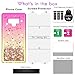 HATOSHI Samsung Galaxy Note 9 Case with Screen Protector [1 Pack], Girls Women, Liquid Glitter Sparkle Bling Clear Cute Protective Phone Cover for Galaxy Note 9 -Pink/Gold