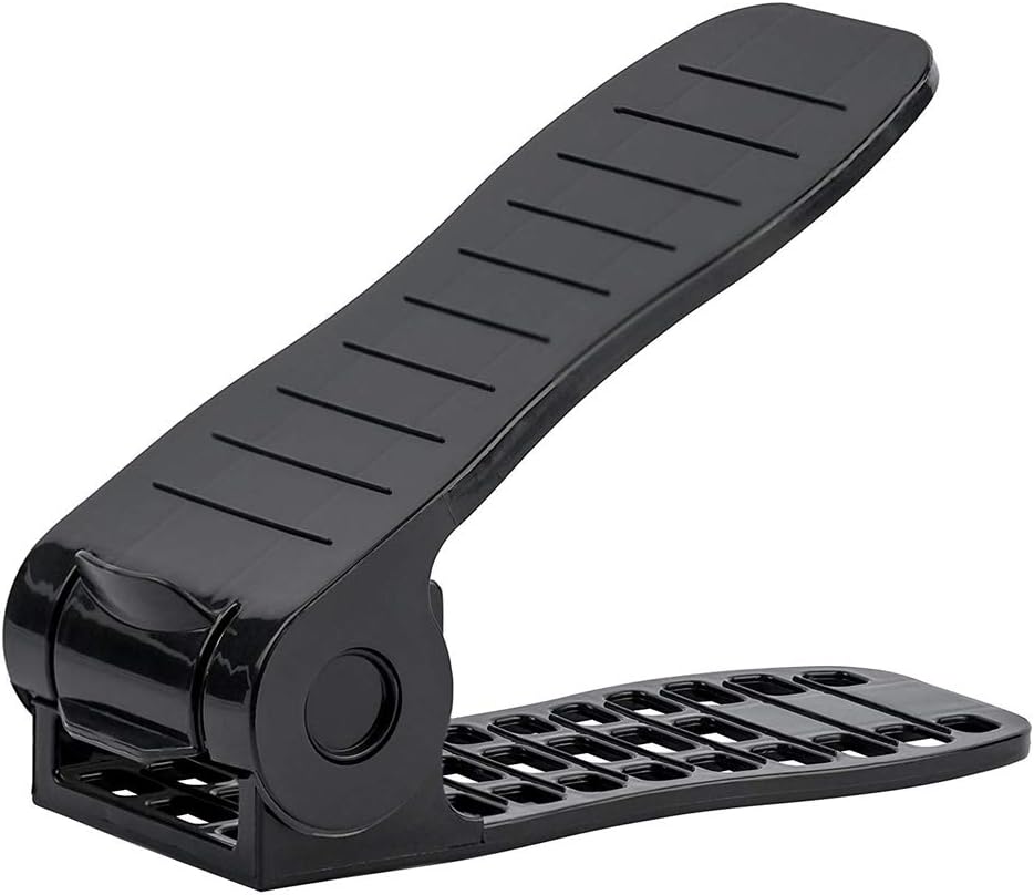 ShoeStax Shoe Holder | Adjustable Storage Solution For Racks, Wardrobes And Floors | Lightweight Compact Space Saving Organiser | 4 Height Options Supports All Types Of Footwear | 8 Pack | Black