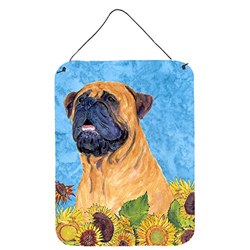 Caroline's Treasures SS4153DS1216 Bullmastiff in Summer Flowers Wall or Door Ha…