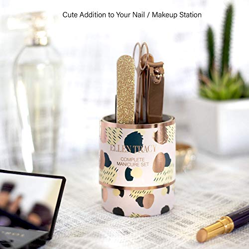 Ellen Tracy Manicure Set, 7 Piece Nail Kit in Cylinder Box, Manicure