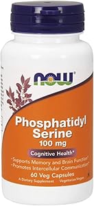 NOW Supplements, Phosphatidyl Serine 100 mg with Phospholipid compound derived from Soy Lecithin, 60 Veg Capsules