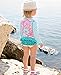 RuffleButts Infant / Toddler Girls Floral Striped Mix-Print Long Sleeve Rash Guard Set w/ Ruffles - Multi - 6-12m