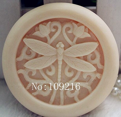 Creativemoldstore 1pcs Dragonfly & Flowers (zx09) Craft Art Silicone Soap Mold Craft Molds DIY Handmade Soap Mould