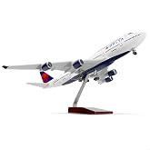 QIYUMOKE 1/160 Large Scale Airplane Model for Boeing 747 Airplane Model | for Adult Plane 18-inch 747 with Stand for Aviation Enthusiasts Gifts or Display Decorations