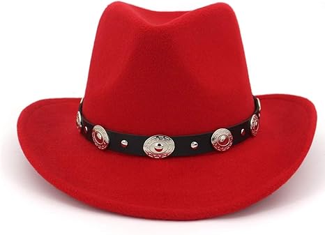 mens red wide brim hat