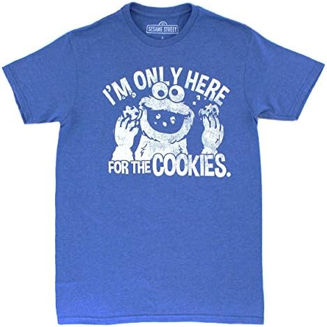 Novelty Character Teen Adult Mens Graphic Tee (Medium, Cookie Monster Blue)