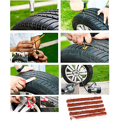 Etopar 25 Pcs Emergency Tubeless Tire Puncture Repair Strip Strings Kit Plug Rubber Tool Recovery Car Motorcycle Automotive Bike - Thumbnail 5