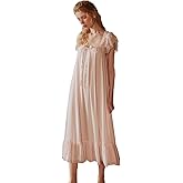 SINGINGQWEEN Womens' Summer Victorian Nightgown Babydoll Chemises Sleepwear Sheer Nightdress Bridal Nighty Pajamas