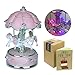 J Jhouselifestyle Carousel Music Box,Carousel Horse Music Box,Merry Go Round Music Box Carousel Music Boxes for Girls Granddaughters - Extra Large Pink