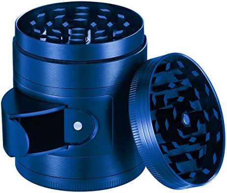 Herb Grinder With Pollen Catcher Spice Grinder Stainless Steel Grinders For Weed Blue 4 Piece FBA
