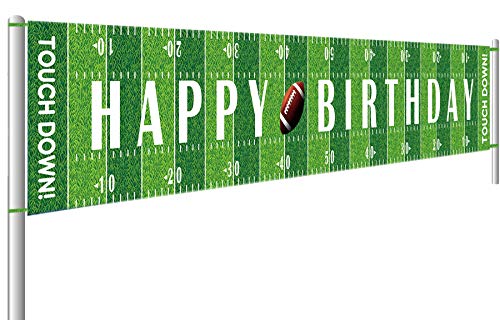 Colormoon Football Happy Birthday Party Banner Game Day Sports Party Photo Backdrop Hanging Decorations(9.8 x 1.5 feet)