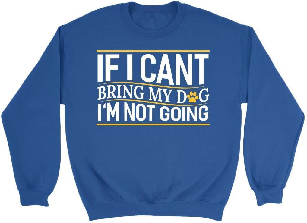 Suéter con Texto en inglés «If I Cant Bring My Dog Im Not Going», Azul