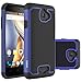 OEAGO Hybrid Dual Layer Rubber Plastic Impact Defender Rugged Slim Hard Case Cover Shell for Coolpad-Catalyst - Blue