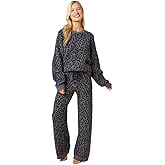 Softies Women's Marshmallow Leopard Print Crew Neck Lounge Set