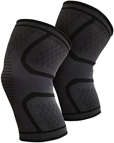 Two Pack Compression Knee Braces Black | Breathable | Small Medium Large Extra Large For Joint Pain Relief | Men Women Kids | Best for Running, Biking, Crossfit Training, Basketball, Sports & More