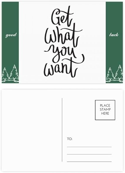 Get What You Want Lot De Cartes Postales Avec Citation Good Luck Amazon Fr Fournitures De Bureau